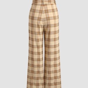 Check Straight Leg Trousers - Cider M (fits like Size 4/6 women)